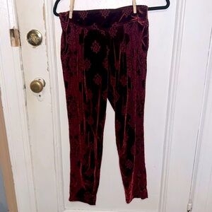 red velvet paisley harem pants boho joggers